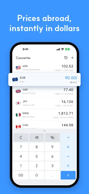 Currency Converter: Trip Calc screenshot 1