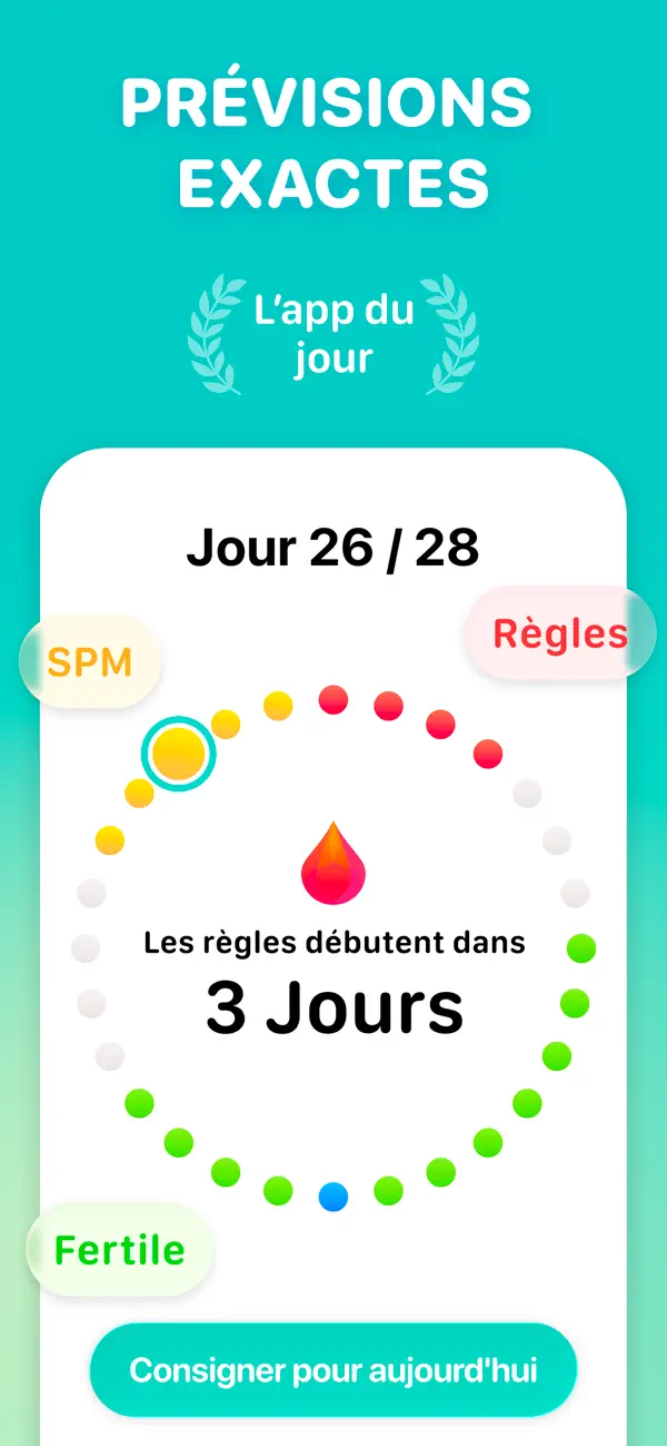 Screenshot #1 pour Cycles : Règles et ovulation