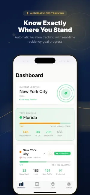 Borderly - Residency Tracker screenshot 1