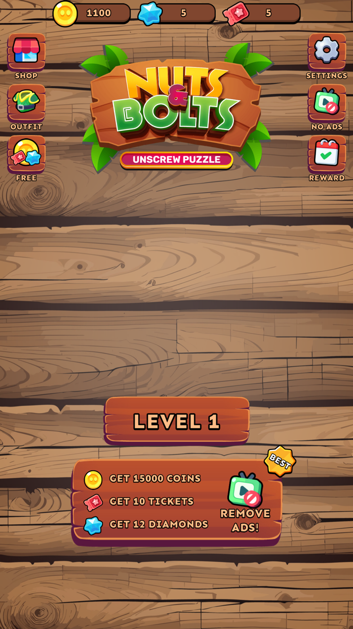 Un-screw Puzzle  Nuts  Bolts