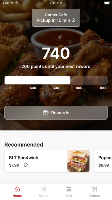 Corner Cafe UC iPhone screenshot 1 - Food & Drink app