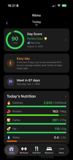 Ritmo: Training & Recovery screenshot 1