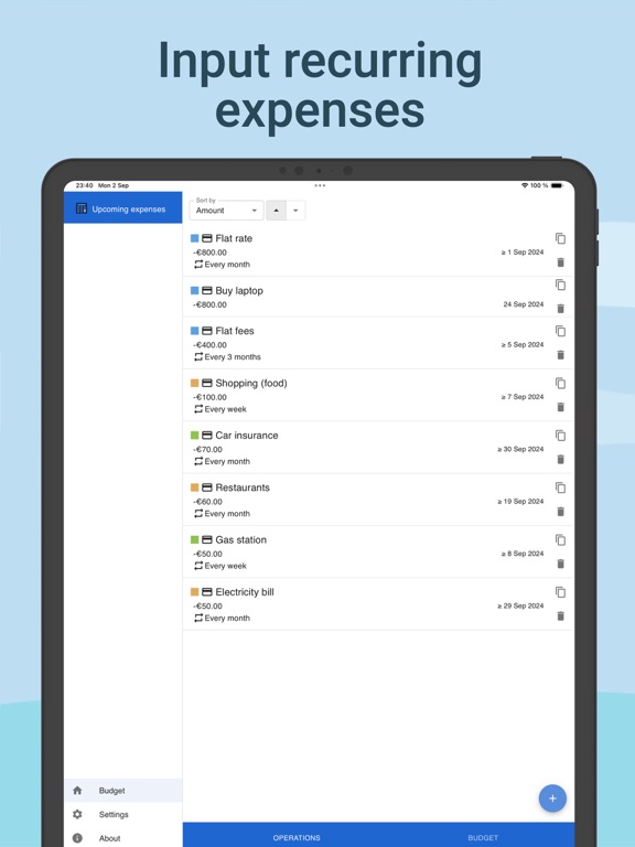 Upcoming Expenses