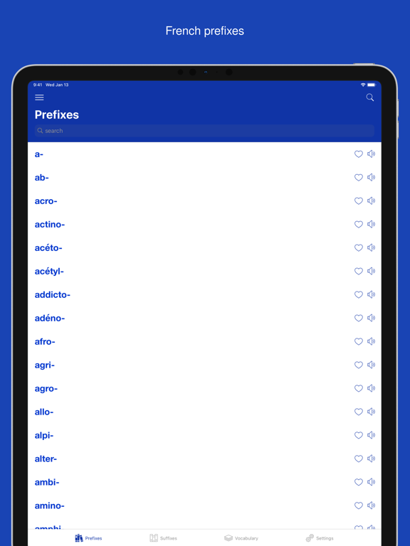 Screenshot #4 pour French Word Parts, Vocabulary