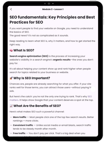 Learn SEO - Complete Course iPad screenshot