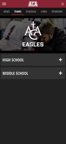 ACA Athletics iPhone screenshot