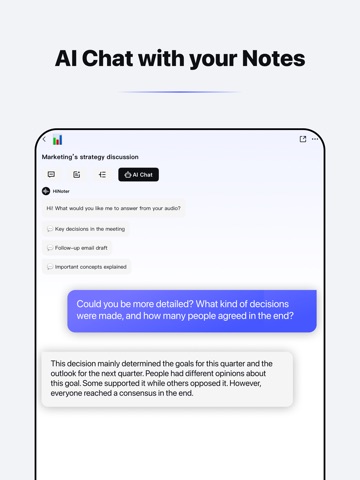 HiNoter - AI Note Taker iPad screenshot