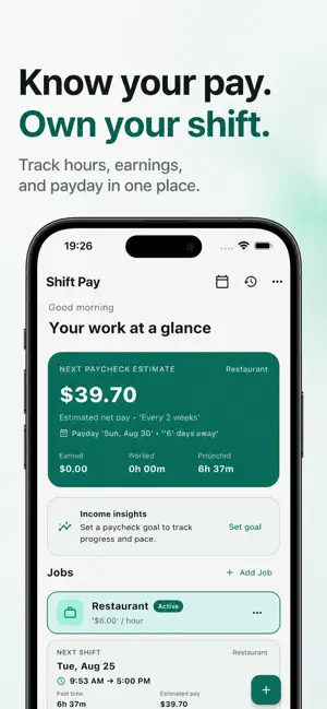 Shift Pay: Hours & Pay Tracker screenshot 1