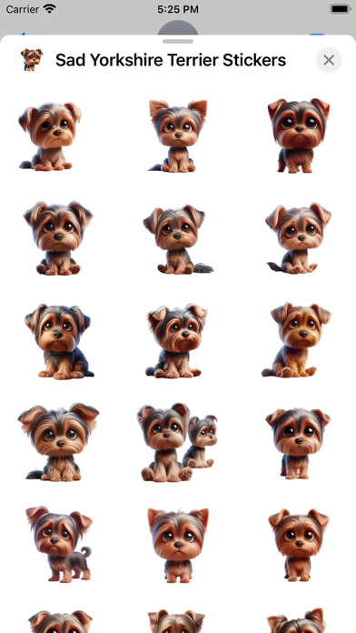 Screenshot #1 pour Sad Yorkshire Terrier Stickers
