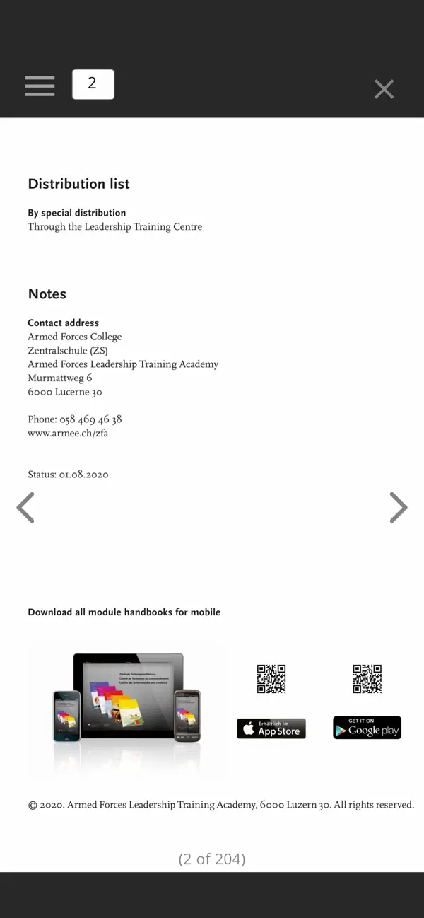 #3. Module manuals (iOS) Ved: Schweizer Armee