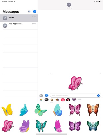Glossy Butterflies Stickers iPad screenshot