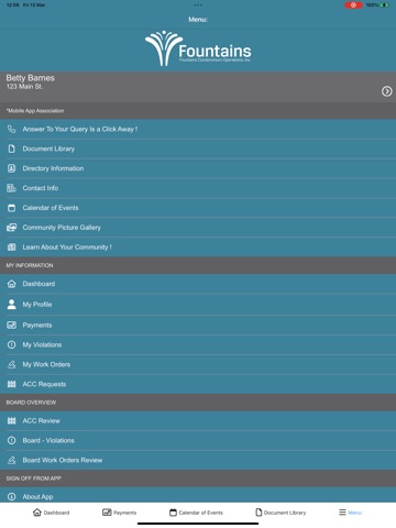 Fountains Condo Operations iPad screenshot