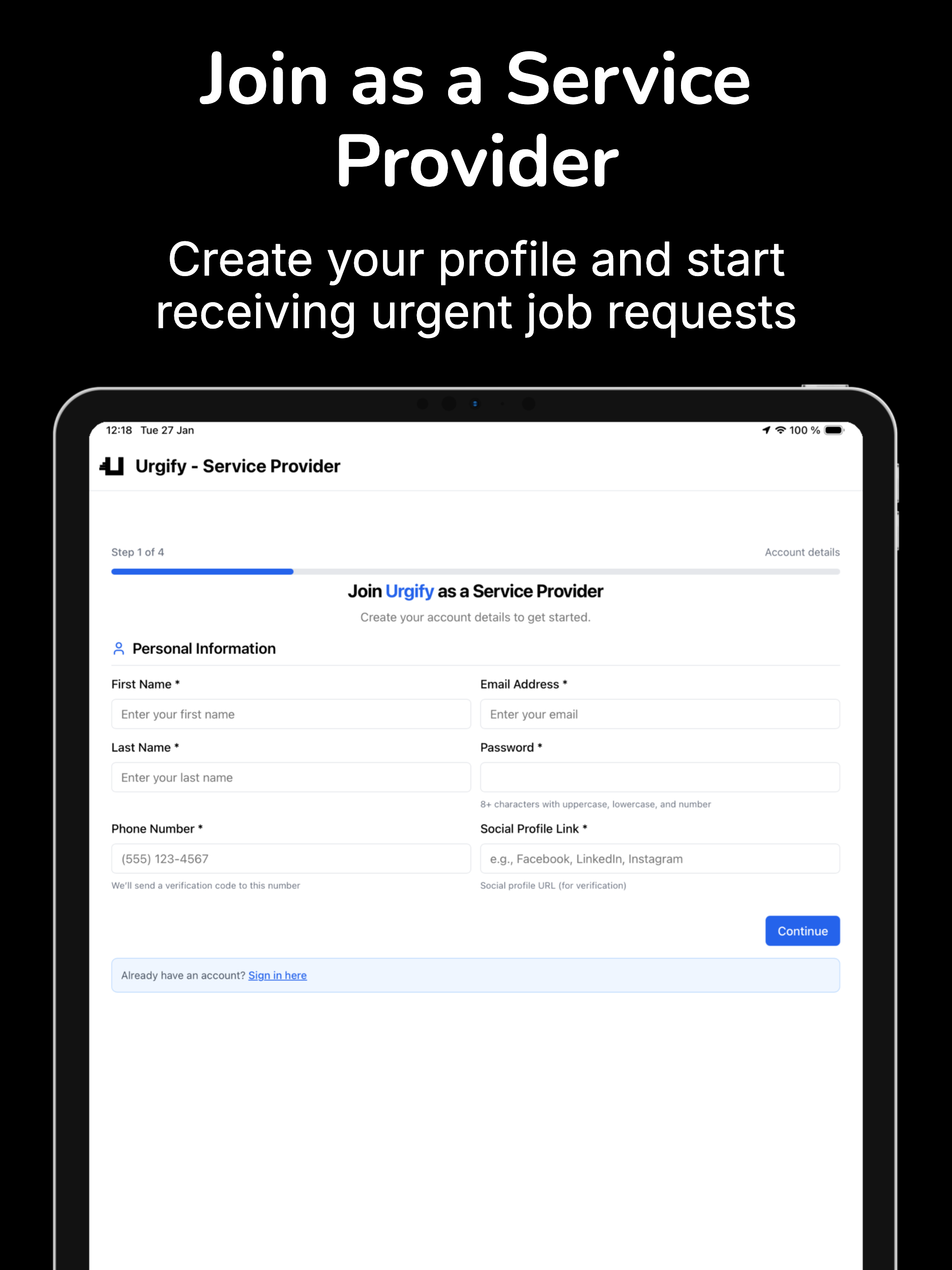 Urgify Service Provider