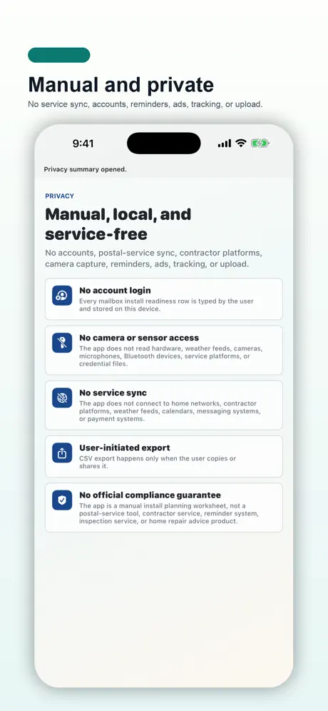 Mailbox Install Readiness Pad screenshot 5