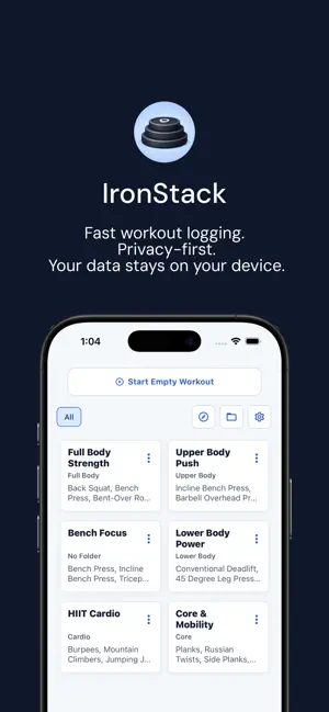 IronStack: Simple Workout Log screenshot 1