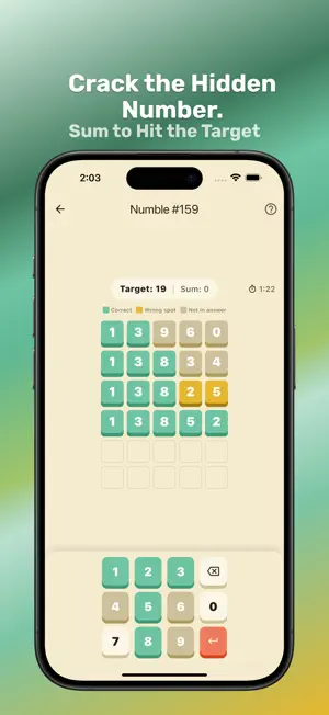 Numble: Number Guessing Puzzle screenshot 1