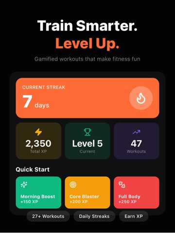 FitQuest: Workout Streaks iPad screenshot