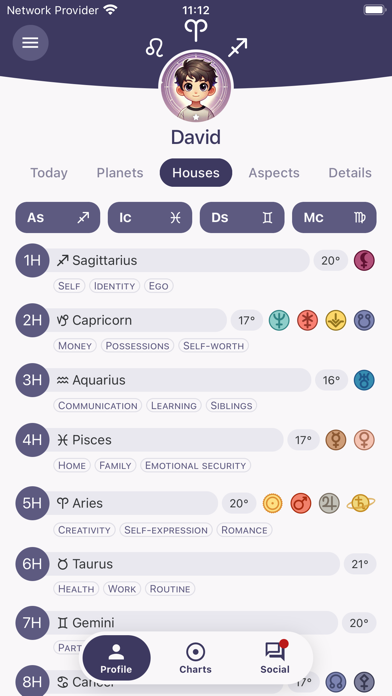 Horos - Birth Chart Screenshot