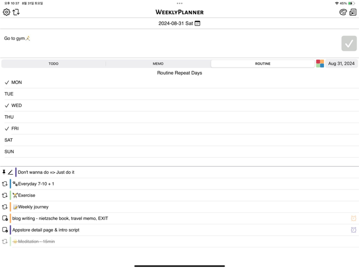 Weekly Planner - Todo, Routine