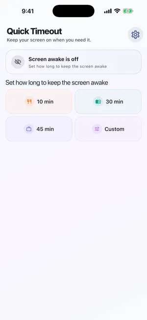 Quick Timeout - Screen Awake screenshot 1