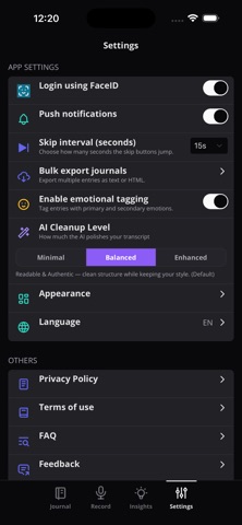Voice2Journal screenshot