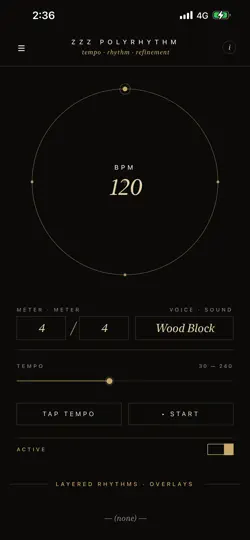 Screenshot von ZZZ Polyrhythm auf dem iPhone 1