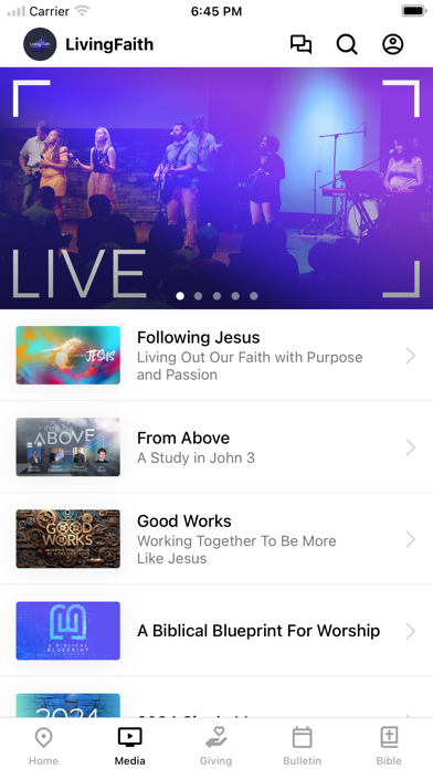 Living Faith Christian Church Screenshot