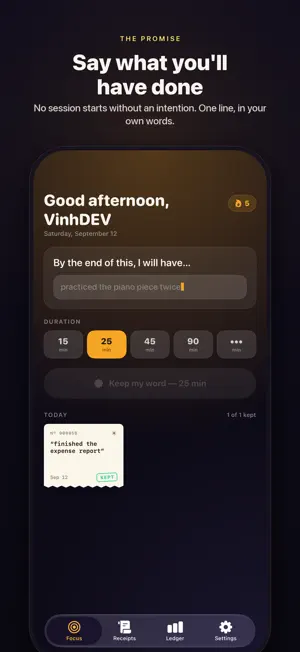 Focus Proof: Promise Yourself screenshot 1