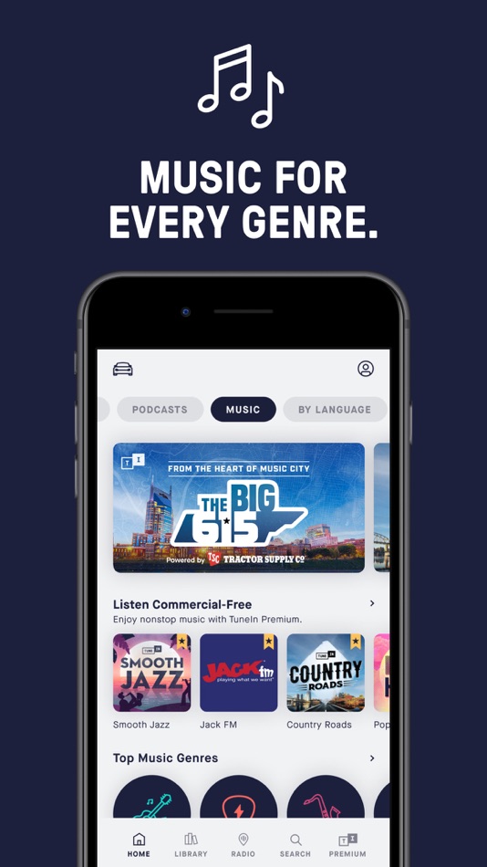 #5. TuneIn Radio: Music & Sports (iOS) Podle: TuneIn