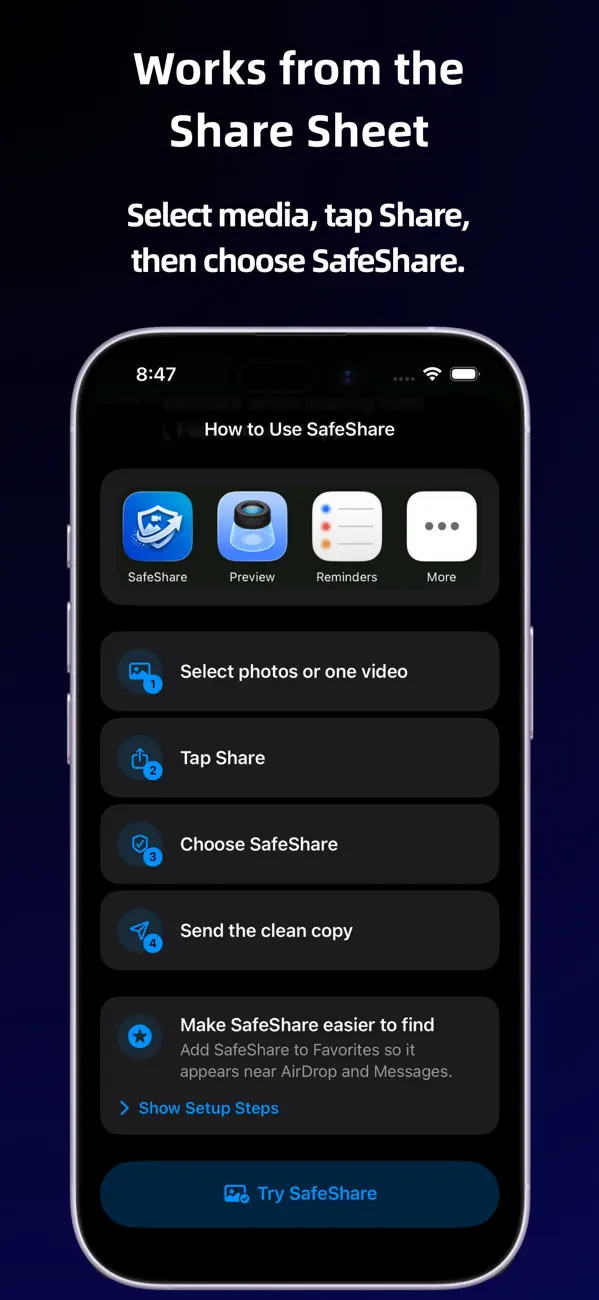 Screenshot #3 pour Metadata Remover: SafeShare