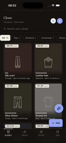Oriora Closet iPhone screenshot