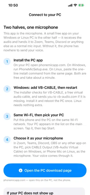 PhoneMic: Wireless Mic for PC screenshot 2