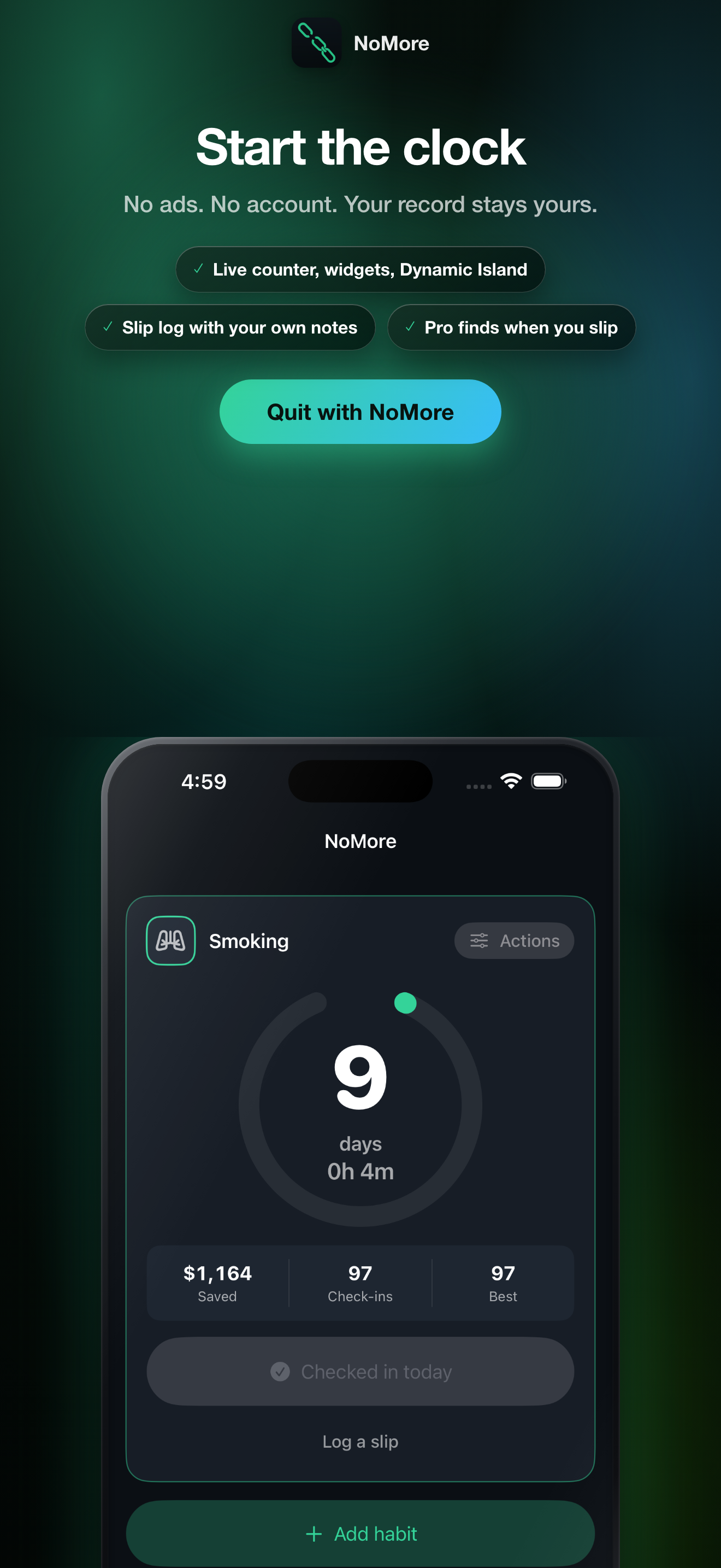 NoMore: Quit Bad Habits screenshot 5