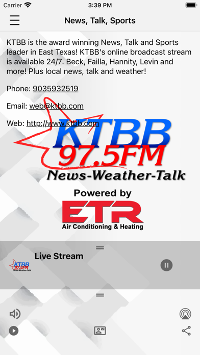 KTBB Radio Screenshot