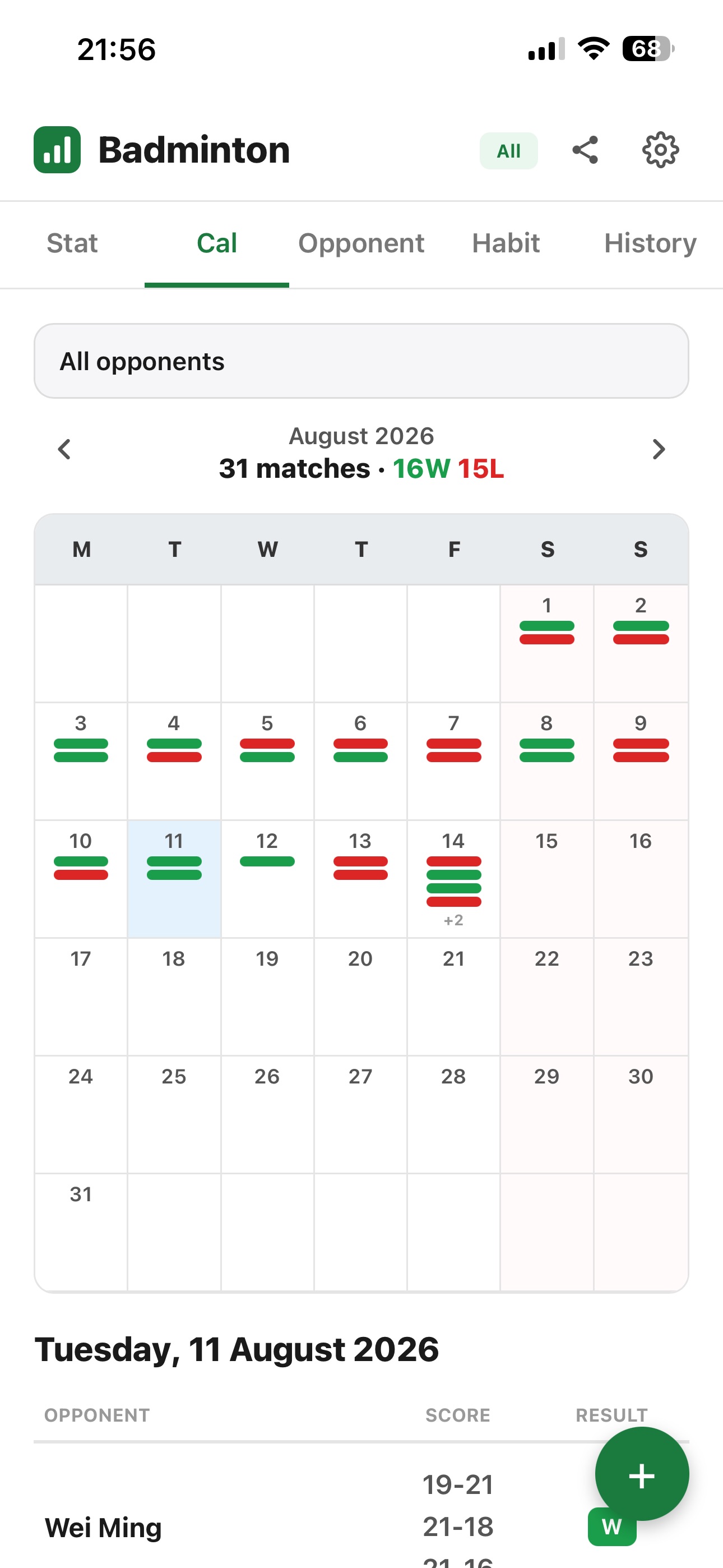 Screenshot 2 of Badminton Tracker Lite