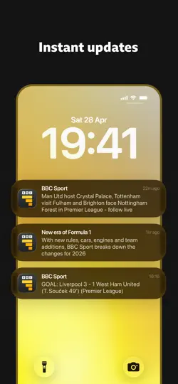 Capture d'écran de BBC Sport sur iPhone 5