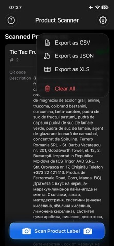 ProductScanner - Label Reader Screenshot 8 of 8