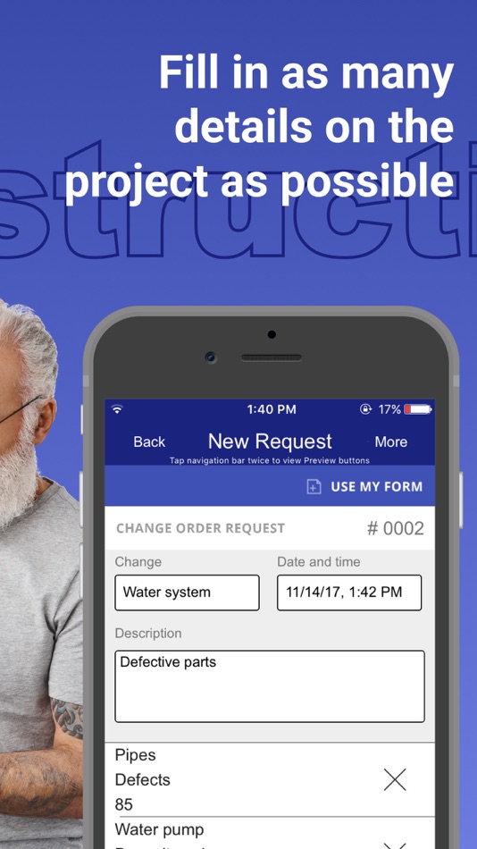 #2. Construction Change Order App (iOS) By: Snappii