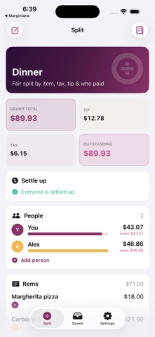 Tabsettle: Fair Bill Split screenshot 1