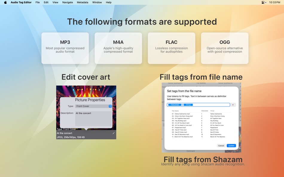 #3. Audio Tags Editor (macOS) Podle: Martin Novak