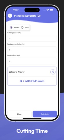 Machining Cutting Calculations screenshot
