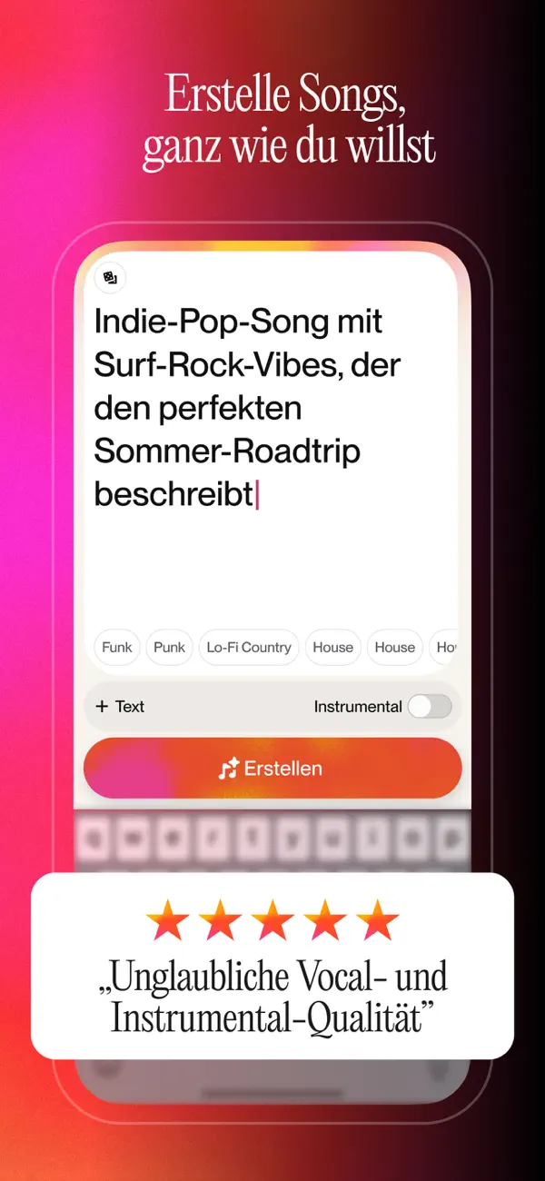 Suno - Musik Machen mit KI iPhone App Screenshot 2 – Musik