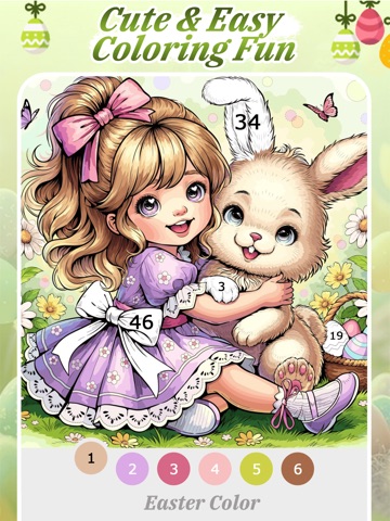 Easter Color by Number Game iPad screenshot