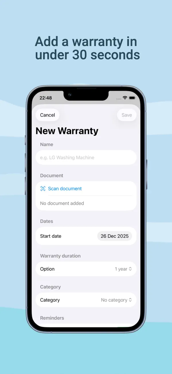 Screenshot #1 pour Warranty Tracker – Never Miss