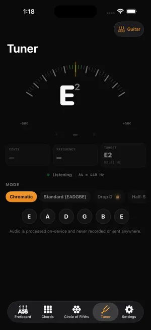 Fretkit: Guitar Scales & Tuner screenshot 2