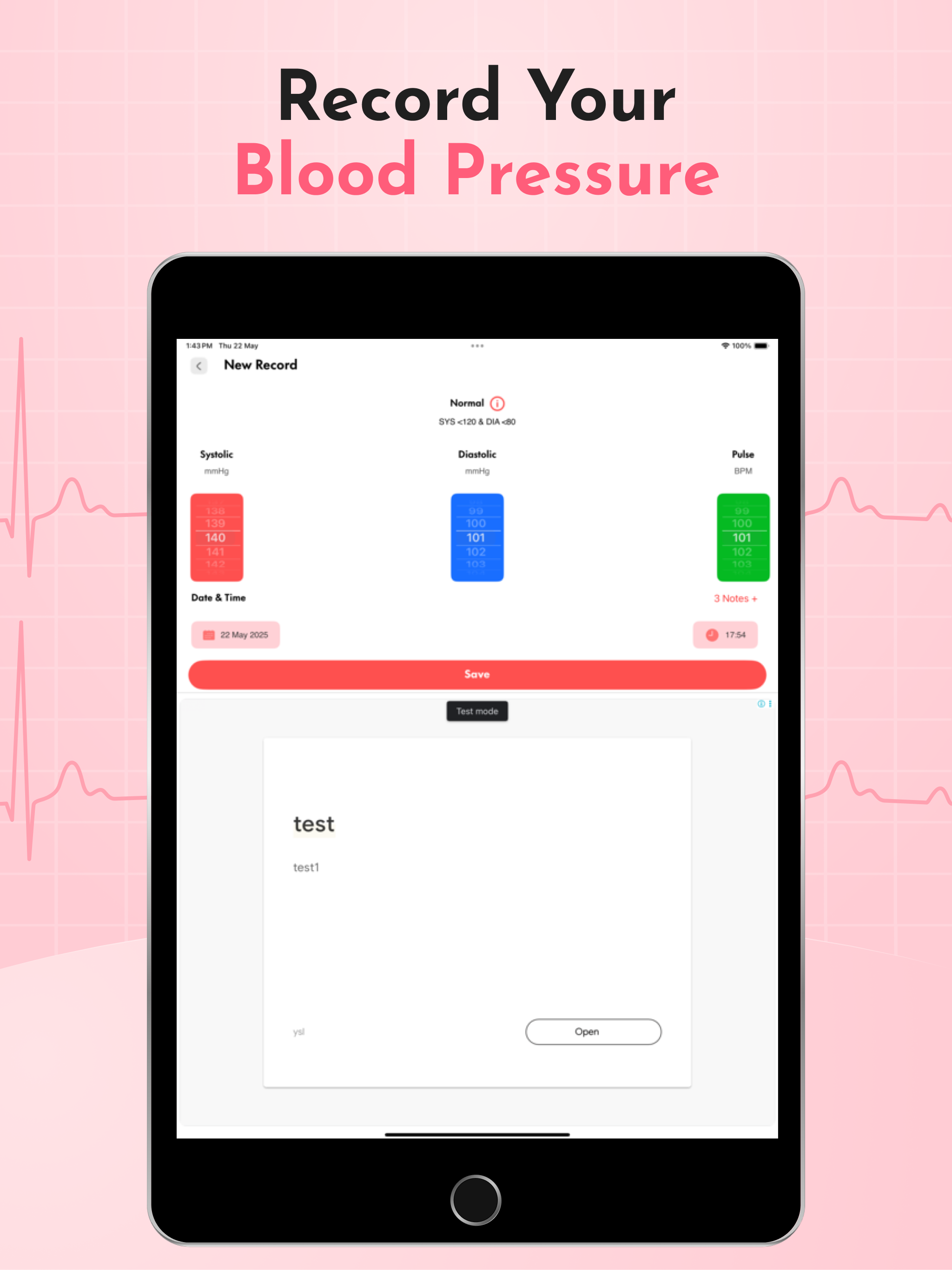 Health Monitor: BP & Sugar