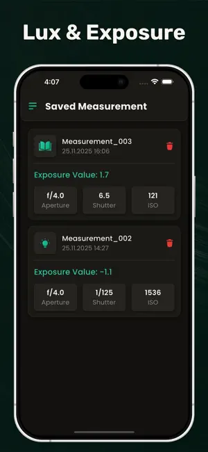 Light Meter - Lux, Exposure screenshot 2