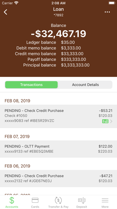 West Texas National Bank Screenshot