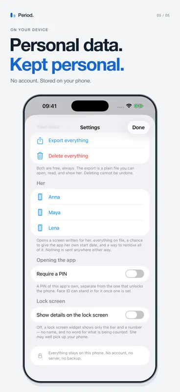 Track her cycle. Period. screenshot 5 of 5
