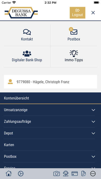 Degussa Bank Banking+Brokerage Screenshot